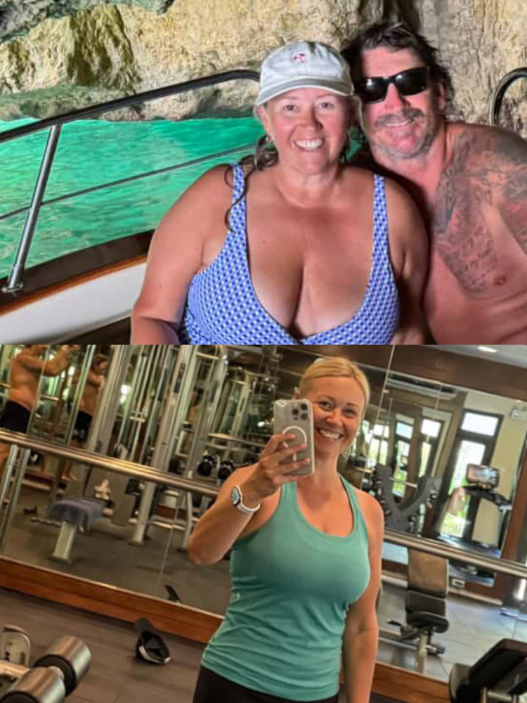 Larissa's before and after, lost 18kg